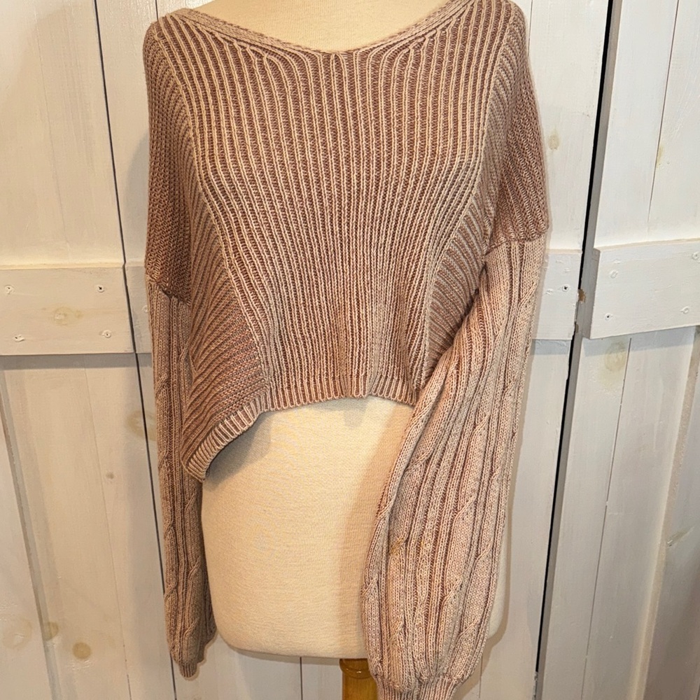 Free People When It Rains V Neck Honey Sweater - Picture 2 of 6
